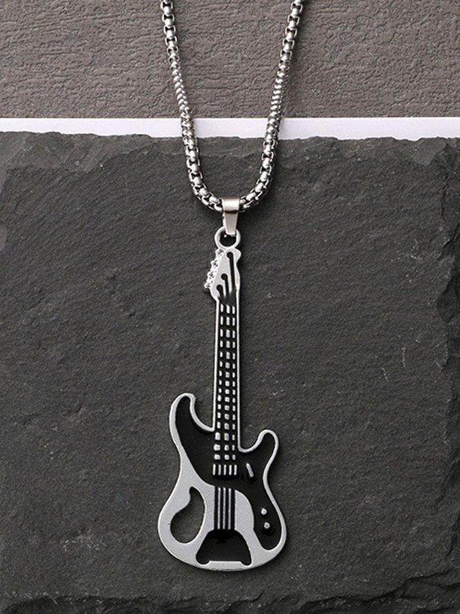 Rock Personality Hip Hop Guitar Pendant Necklace