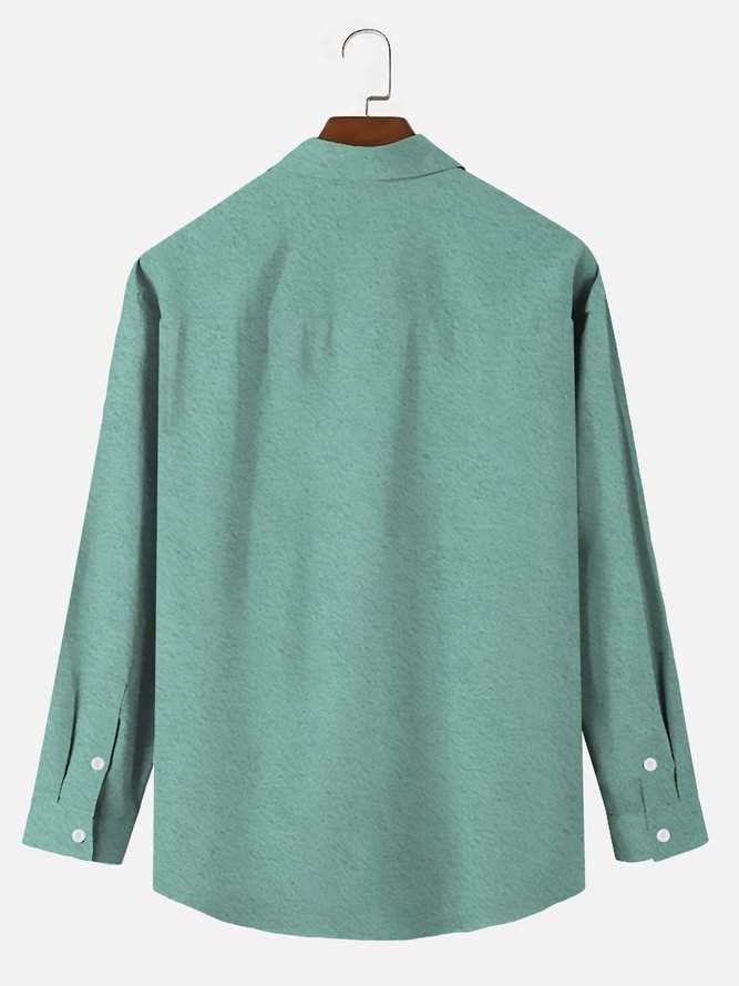 Royaura Retro 50’s Medieval Geometric Art Men's Long Sleeve Shirts Stretch Oversized Button Camp Shirts