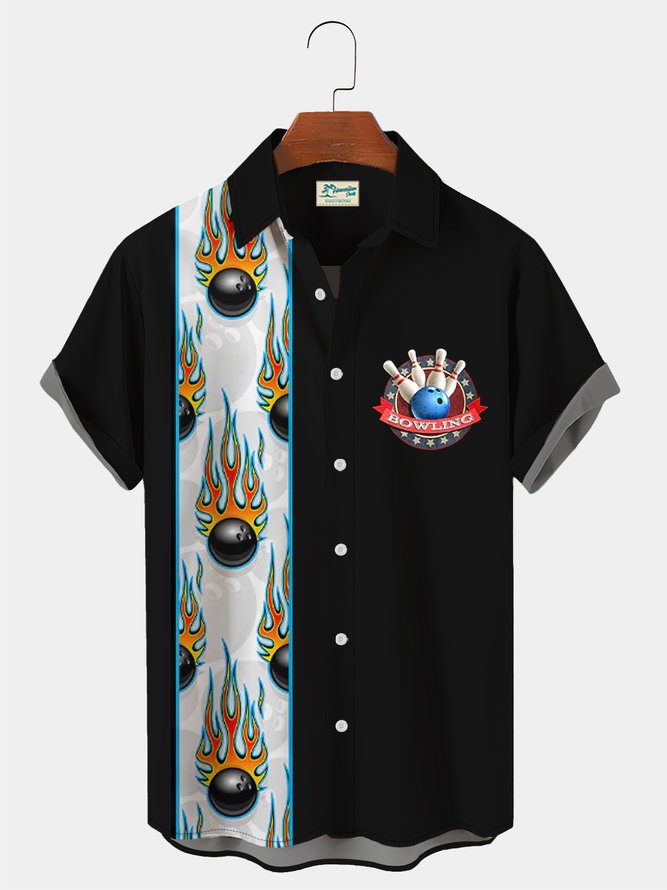 Royaura Vintage Bowling Team Hawaiian Shirts Plus Size Resort Shirts