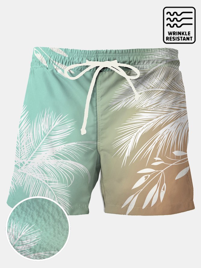 Royaura Men's Gradient Hawaiian Wrinkle-Free Oversized Board Shorts