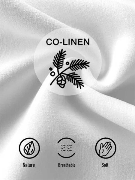 Royaura Cotton Linen flax coconut tree print breathable moisture absorption casual shorts