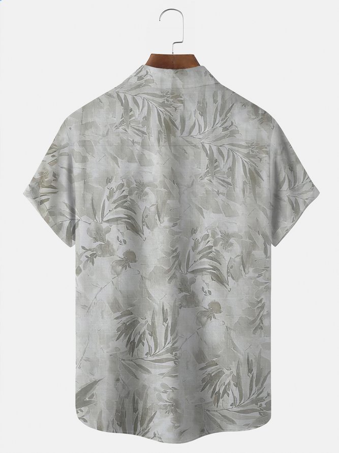 Royaura Natural Fiber Floral Hawaiian Shirt Oversized Vacation Aloha Shirt