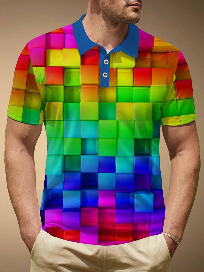 Royaura Geometric LGBT Men's POLO Shirt