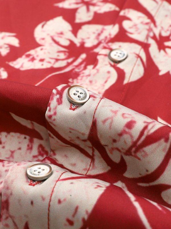 Royaura Waterproof Vintage Hawaiian Floral Shirt Classic Tropical Print Stain-Resistant Hydrophobic