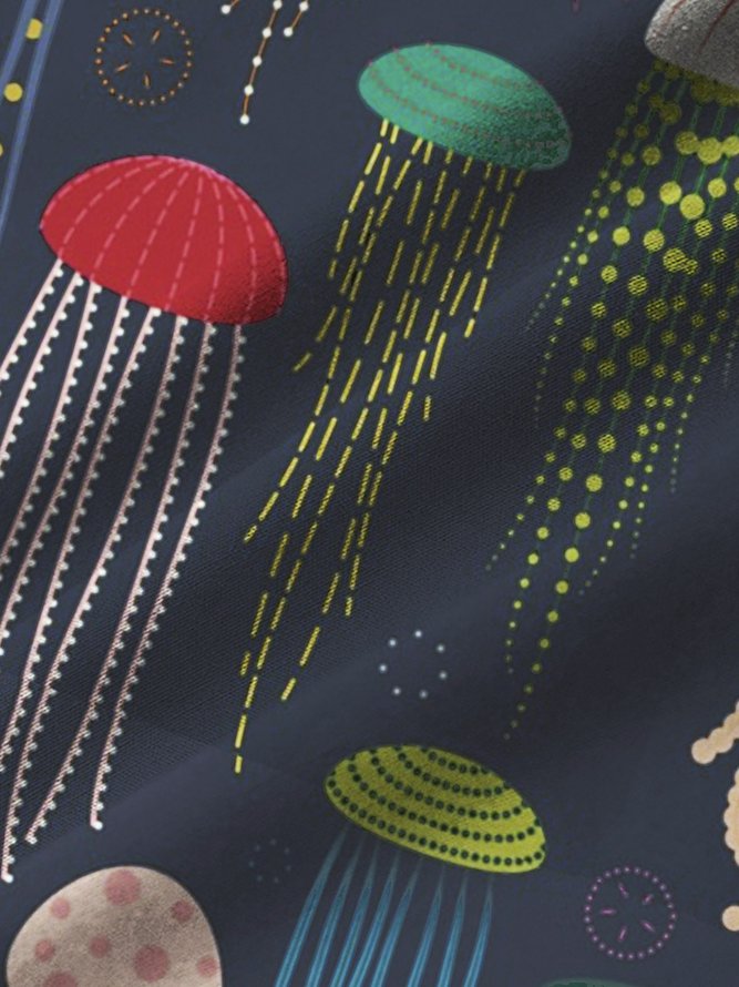 Casual Ocean Jellyfish Hawaiian Shirt For Men
