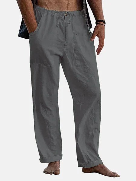 Men's Solid Linen Casual Series Pants