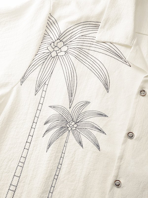 Royaura Men's Casual Coconut Tree White Hawaiian Shirts Vacation Beach Button Up Tops