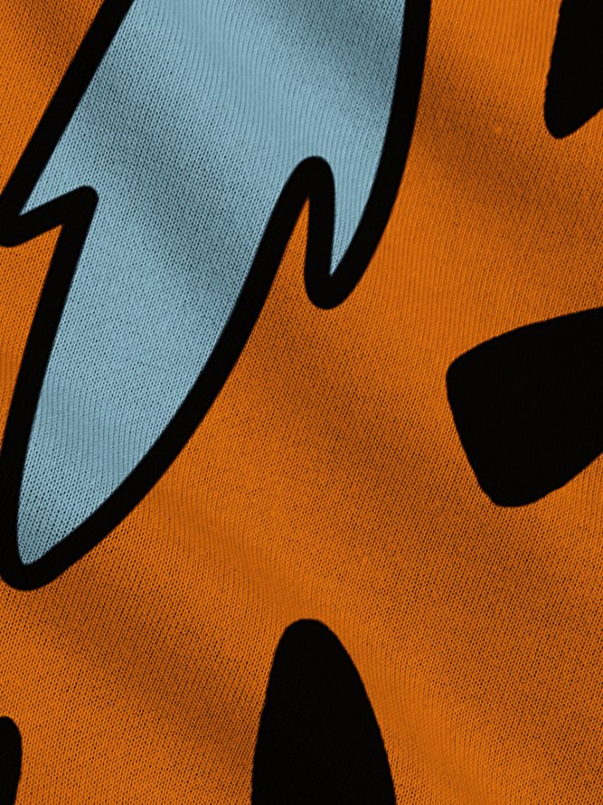 Royaura 50's Retro Cartoon Orange Men's Hoodies Pocket Hoodie Stretch Plus Size Art Fun Sweatshirts