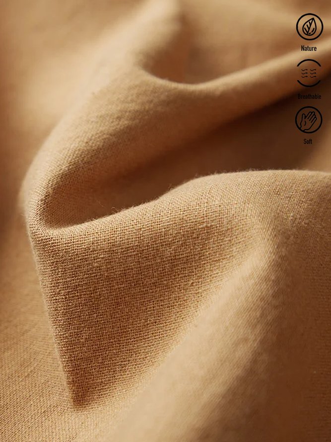 Men's Cotton Linen Comfortable Basic Series Long Sleeve Shirts & Tops
