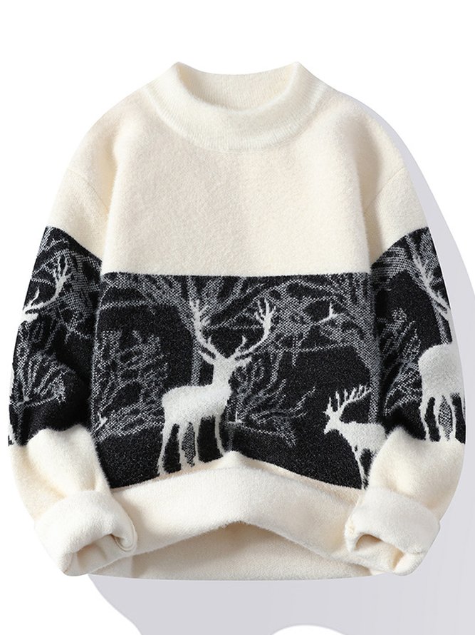 Royaura Men's Christmas Jacquard Warm Sweater