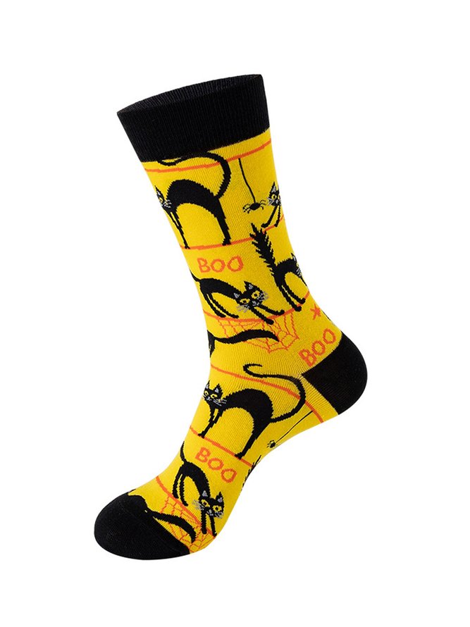 Royaura Halloween Men's Jacquard Comfortable Socks