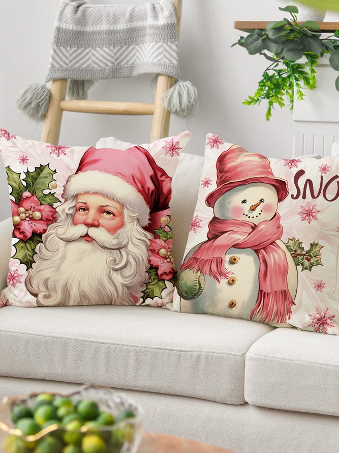 Royaura Christmas Santa Claus Christmas Tree Print Pillow Case