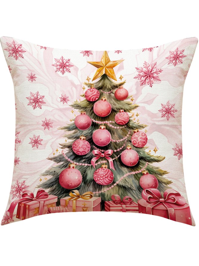 Royaura Christmas Santa Claus Christmas Tree Print Pillow Case