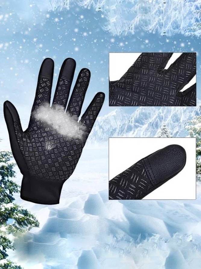 Plain Warm Windproof Men's Gloves & Mittens