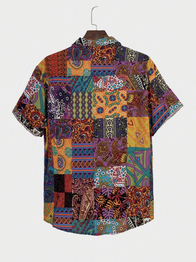 Men's Geometric Casual Cotton Shirts