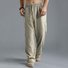 Men's Washed Cotton Loose Pants Breathable Casual Sweatpants Trousers