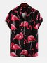 Mens Summer Flamingo Hawaiian Shirt