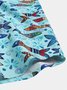 Mens Fish Ocean Creatures Printed Breathable Hawaiian Shirts