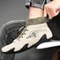 Men's Suede Socks Leather Ankle Boots Elastic Band Plus size  footwear