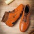 Men Handmade Leather Boots Non Slip Soft Sock Ankle Lace up footwear