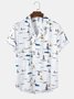 All Over Sailboat Print Revere Beach Shirts For Men