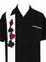 Men's Vintage Poker Shirt Short-Sleeve Wild Card Loose Top