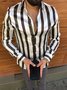 Casual striped textured long-sleeved shirt