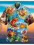 Thanksgiving Hawaiian Shirt Men's Turkey Party Short Sleeve Tops