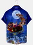 Mens Christmas Printed Casual Breathable Short Sleeve Shirts