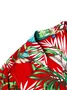 Men Women Flowers Plant Hawaiian Beach Vacation Red Printed Shirts