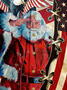 Men's American Flag Christmas Shirt Santa Claus Printed Top