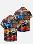 Mens U.S. Route 66 Print Casual Breathable Chest Pocket Short Sleeve Hawaiian Shirts
