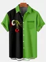 Royaura® Christmas Lights Print Men's Button Pocket Short Sleeve Shirt Big & Tall