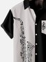 Men's Jazz Saxophone Print Pocket Front Short Sleeve Shirt