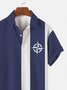 Men's Color-block Anchor Printd Vintage Casual Shirts & Tops