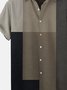 Men's Color Block Vintage Geometric Printed Casual Shirts & Tops