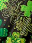 Mens St Patrick's Day Shamrock Print Casual Breathable Short Sleeve Hawaiian Shirts
