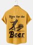 Men's Holiday Casual Beer Bowling Graphic Print Hawaiian Shirt