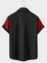 Men's Back Red Contrast Hawaiian Short Sleeve Shirt
