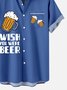 Mens Casual Beer Festival Printed Hawaiian Short Sleeve Shirt