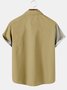 Men's Geometric Stripes Contrast Color Loose Short-Sleeved Shirt