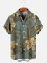 Men's Casual Monstera Plant Print Hawaiian Short Sleeve Shirt