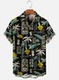 Men's Hawaiian Shirt Vacation Island Tiki Tan Tropical Coconut Tree Pattern Short Sleeve Shirt For Couples