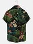 Men's Tropical Jungle Floral Print Short Sleeve Shirt