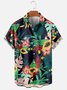 Mens Tropical Leaves Fruits Print Short Sleeve Hawaiian Shirts