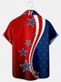 Mens America Flag Casual Breathable Chest Pocket Short Sleeve Hawaiian Shirts