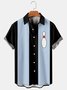 Mens Bowling Print Casual Breathable Short Sleeve Bowling Shirts