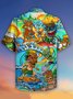 Men's Classic Hawaiian Shirt Aloha Tiki Suring Into The Sunset Hawaiian Shirt