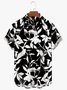 Mens Hawaiian Shirt Black Plant Vintage Cotton-Blend Shirts