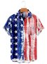 Men's Vintage Patriotic Shirt American Flag Print Hawaiian Shirt